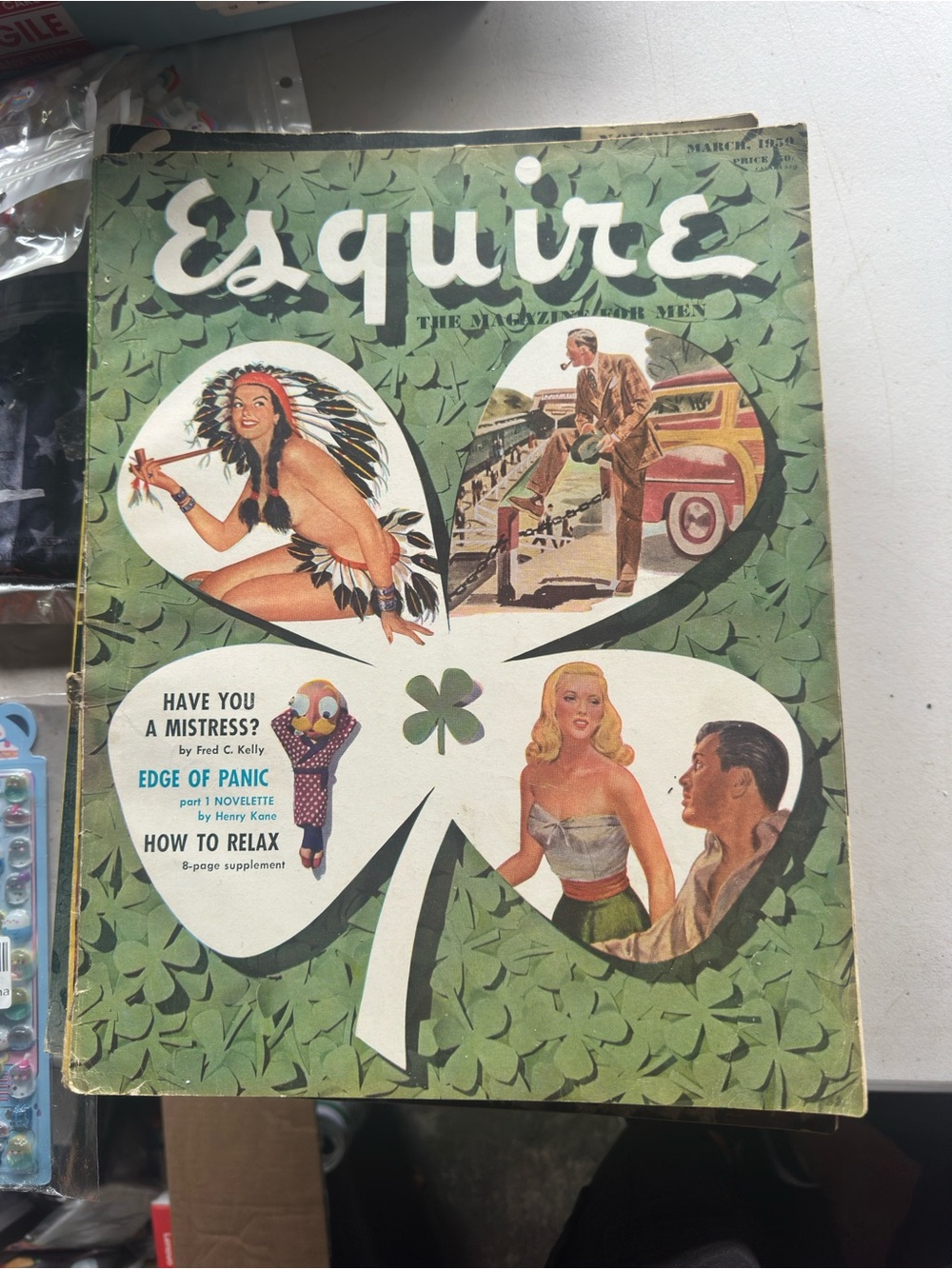 Vintage 1950 esquire magazine with pin up